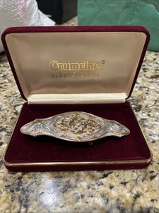 Crumrine Belt Buckle Vintage Antique Silver Plate In Original Case - Picture 1 of 4