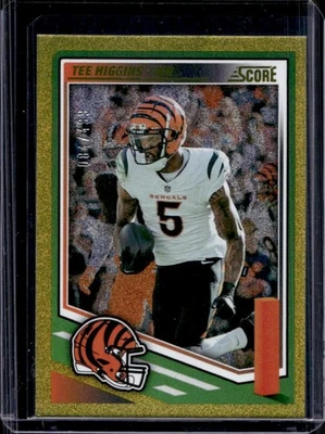 2025 Panini Score Tee Higgins Dots Gold #84/499 Bengals - Image 1 of 2