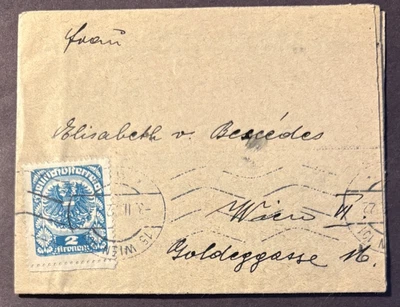 1922 Austria invitation with on stamp on cover - Image 1 of 2