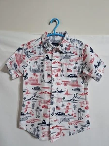The Childrens Place White American Print Button Up Shirt Age 4 100% Cotton - Picture 1 of 10