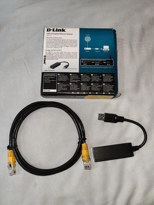 D-LINK DUB-1312 USB 3.0 GIGABIT ETHERNET ADAPTER & ETHERNET CABLE. - Image 1 of 4