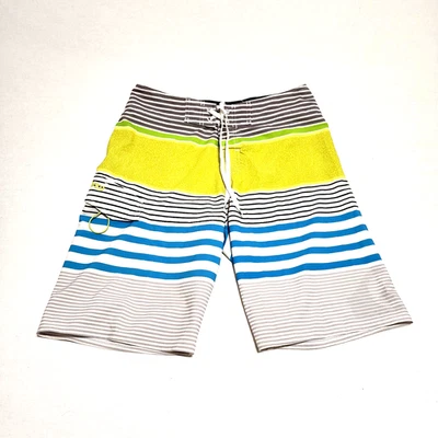 Pantalones Cortos Quiksilver Para Hombre 30 Rayas Playa Blanco Amarillo Cordón Foto 1 de 4