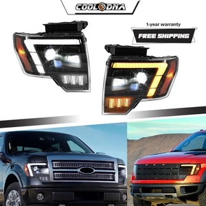 LED Projector Headlights For Ford F150 F-150 2009-2014 w/Sequential Signal Front - Picture 1 of 24