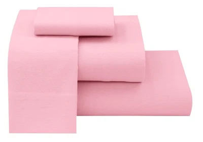 Double Brushed 100% Cotton Organic Flannel Sheet Set Deep Pocket Soft Breathable - Image 1 of 2