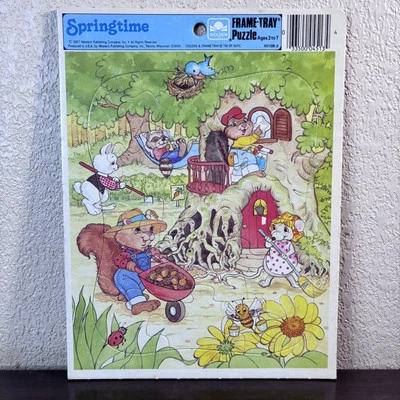 “Springtime” Golden Frame Tray Puzzle 4513B-3 Vintage 1987 - Image 1 of 4
