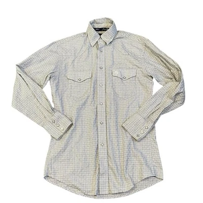 Camisa de rodeo vaquero a presión Wrangler George Strait Troubadour Pearl para hombre pequeño rancho Foto 1 de 4