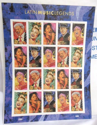 2011 Latin Music Legends USPS Stamp Sheet Selena Celia Cruz Tito Puente MNH - Image 1 of 2