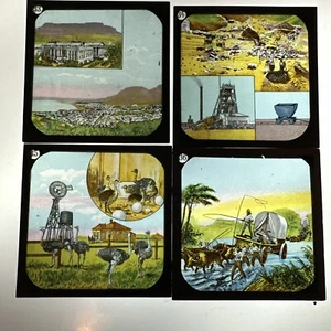 Antique Magic Lantern Slide Set Of 8 In Box Our Colonies Chapter 5 South Africa - Picture 1 of 5