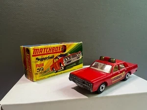 Matchbox Lesney SUPER FAST # 59 FIRE CHIEF CAR *GREEN LIGHT RARE* - Picture 1 of 10