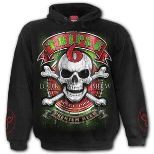 Spiral Triple 6 Men's Black Skull Hoodie • Ships in 2-4 Weeks • Gothic - Picture 1 of 3