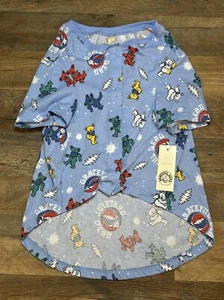 Grateful Dead Band All Over Logo Dog Shirt Licensed Blue Size XL New W Tags NWT - Picture 1 of 13