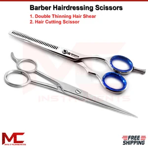 Barber Salon Hairdresser Shears Hair Trimming Cutting Thinning Silver Scissors - Picture 1 of 4