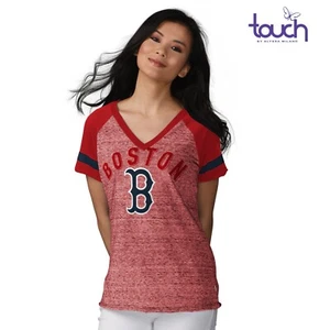 Boston Red Sox Touch by Alyssa Milano Women's Double Play V-Neck Tee Shirt - Picture 1 of 1