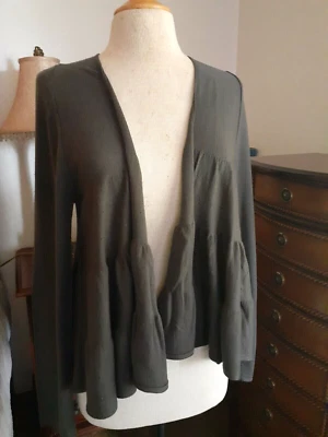 Elie Tahari Maura Merino Wool Waterfall open front Cardigan Sweater, NWT, size L - Image 1 of 4