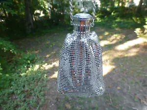 Vintage Whiting and Davis Silver Lame Expanable Folding Top Beggars Bag 5 1/2" - Picture 1 of 8