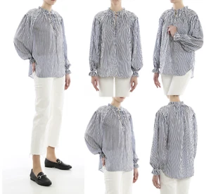 Polo Ralph Lauren Caddy Jabot Blouse Haut Frill Chemise T-Shirt à Volants M - Picture 1 of 22