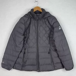 Gerry Puffer Jacket Down Mens XL Gray Hooded Full Zip Fill Power 650 Packable - Picture 1 of 16
