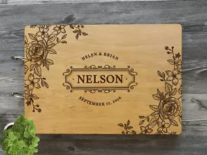 Personalized Wedding Guest Book Rustic Wedding Guestbook Wedding Wood Guest Book - Picture 1 of 3