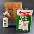 VINTAGE CASTROL 'DEWATERING FLUID TOOL KIT IN A CAN' PETROL TIN w/ BOX & BOTTLE