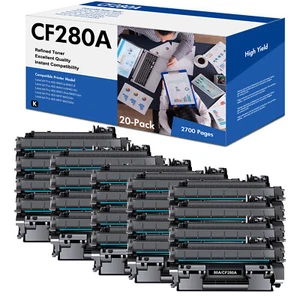 20PK CF280A 80A Toner Cartridge for HP LaserJet Pro M401dw M425dn M425dw - Picture 1 of 8