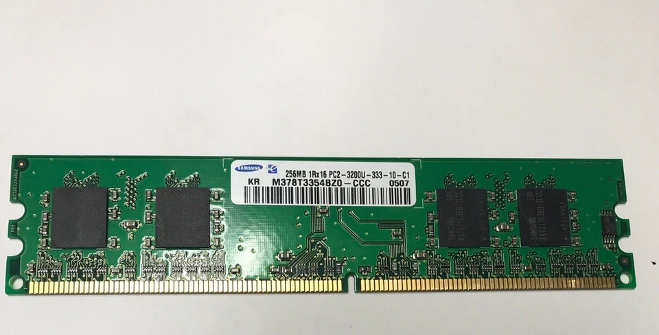 256MB 1RX16 PC2-3200U M378T3354BZ0-CCC Samsung Dell PCs Unbuffer DDR2  - Image 1 of 1