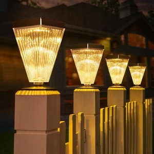 Solar Post Cap Lights 8 Pack Outdoor Waterproof Solar Fence Post Lights Sun P... - Picture 1 of 8