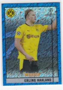 2020-21 Topps Merlin Chrome UEFA #65 Erling Halland Blue Shimmer Refractor 74/75 - Picture 1 of 2
