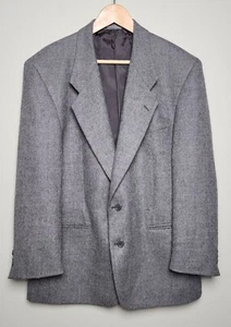 Vintage Yves Saint Laurent Tweed Blazer Men's 44R Alpaca Wool Gray 2 Button - Picture 1 of 12