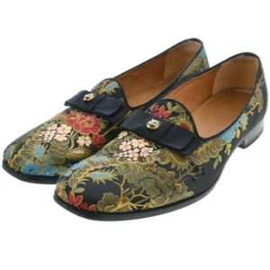 Gucci Vintage Business Dress Shoes Floral Pattern Black Size 9 US About9.5 Men - Picture 1 of 9