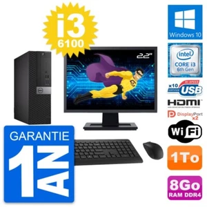 PC DELL 5050 SFF Bildschirm 22 " Intel i3-6100 RAM 8Go Disc 1To HDMI Windows 10 - Bild 1 von 8