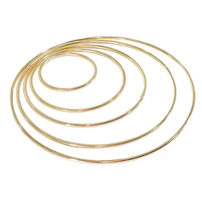 Craft County - Gold Metal Wire Hoop - Choose from 6 Diameters - 4 Pack Sizes