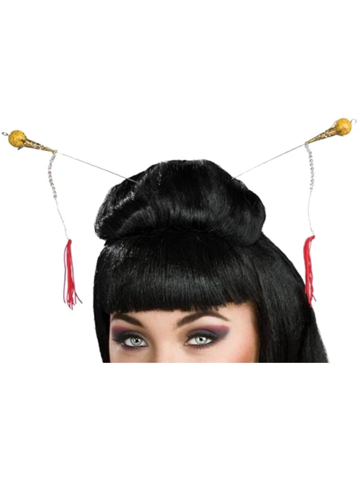 Fato de gueixa menina porcelana japonês asiático cabelo de senhora acessório pauzinhos - Imagem 1 de 1