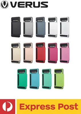 Samsung Galaxy S7 Card Holder VERUS Damda Hybrid Shockproof Wallet Slide Case - Image 1 of 4