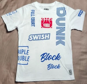 NBA White Basketball T Shirt Crew Neck Kids Size Large(14-16) - Picture 1 of 20