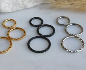 1 Stck. Front Facettierter Stil Scharniert Segment Ring Septum Clicker 316L Chirurgenstahl - Bild 1 von 7