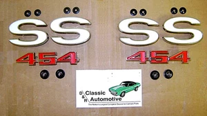 1970-1972 Chevelle El Camino SS 454 Fender Emblem 6pc set LH RH Emblems Malibu - Picture 1 of 4