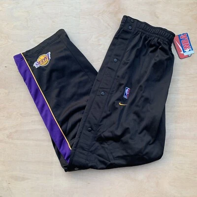 Deadstock Y2K Los Angeles Lakers NIKE Warm Up VTG Pants XXL Snap Up KOBE NOS - Image 1 of 4