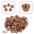 50pcs M8 Copper Flashed Exhaust Manifold Nut 8 mm Nuts High Temperature Nuts