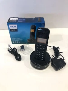 Philips DECT Schnurloses Telefon D1651B/01 - Anrufbeantworter - Schwarz - Zdjęcie 1 z 2