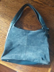 Borsa a tracolla Tignanello scamosciata hobo blu navy e pelle verde acqua tracolla borsa multitasche - Foto 1 di 17