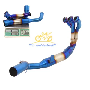 Motorcycle Front Exhaust System Pipe Slip On 51mm For Yamaha MT09 FZ09 2020-2023 - Picture 1 of 8