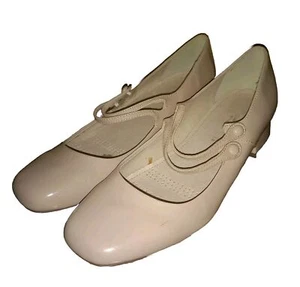 BNWT NEXT Forever Comfort Wide Nude/Pink Leather Patent "Mary Jane" 8uk 42 Pumps - Picture 1 of 17