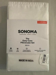Sonoma - The Easy-Care 525 Thread Count Pillowcase 2 PC - STANDARD/QUEEN - WHITE - Picture 1 of 2