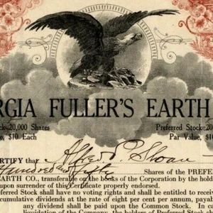Seltenes Vintage 1922 Aktienzertifikat "Georgia Fuller's Earth Co." - Bild 1 von 3
