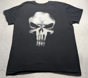 Marvel The Punisher Skull T-Shirt 2XL Black Graphic Tee Mad Engine Classic Logo - Picture 1 of 5