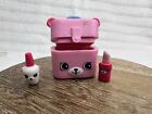Shopkins Happy Places Dreamy Bear Makeup Box Pink Bear Nail Polis Lipstick Set 3