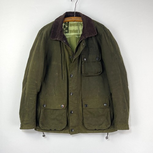 ALEXANDER MCQUEEN Barbour Steve McQueen Thomas giacca cerata uomo piccola verde Harrington sherpa