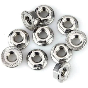 FLANGED NUTS SERRATED ZINC PLATED STEEL FLANGE NUT BZP METRIC M4 - M10 CHEAP !! - Picture 1 of 1