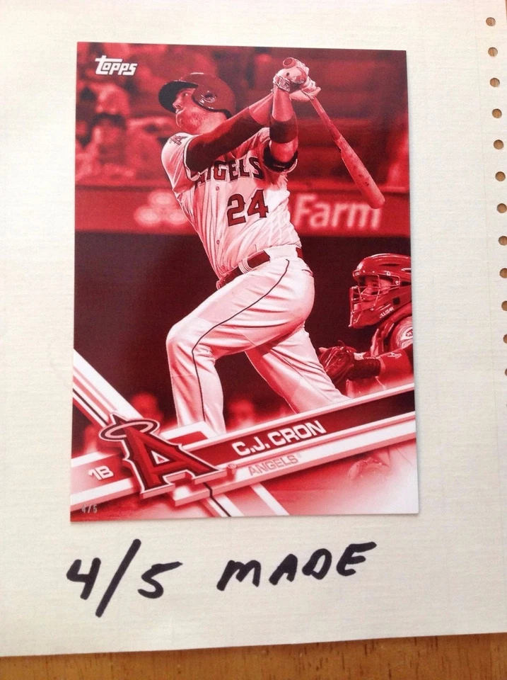 C J CRON #ANG-3 LA Angels 4/5 Made 2017 Topps 5X7 Jumbo Red Version - Image 1 of 1
