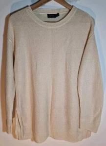 Polo Ralph Lauren Linen Jumper Women M Cream White See Measurements - Picture 1 of 11